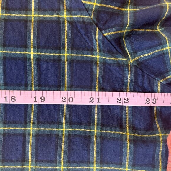 Ralph Lauren Men's Large Navy Yellow Green Plaid Long Sleeve Button Down Shirt - Picture 2 of 2